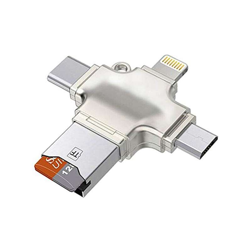 مبدل microSD OTG به USB/ USB-C/ microUSB/ لایتنینگ مدل PM- Connection Kit