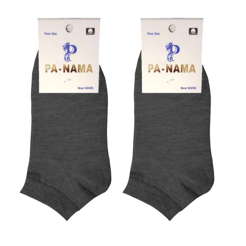 جوراب مدل پنبه J2 رنگ زغالی بسته 2 عددی