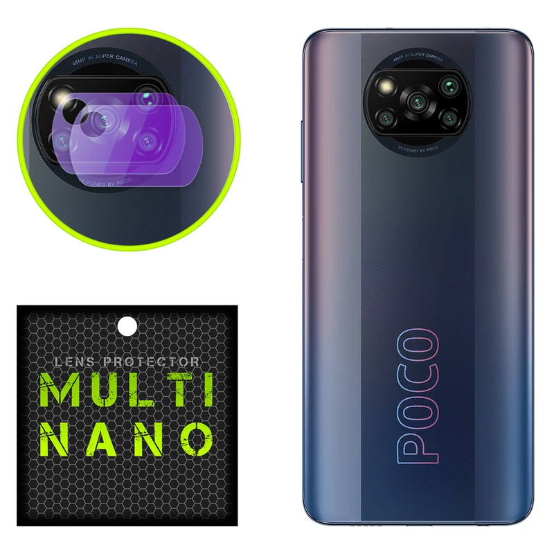 محافظ لنز دوربین مولتی نانو مدل X-L2P مناسب برای گوشی موبایل شیائومی Poco X3 Pro بسته دو عددی