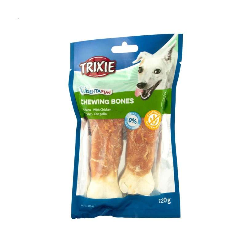 تشویقی سگ تریکسی با طعم مرغ Trixie Chewing Bones وزن 120 گرم