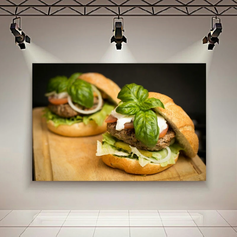 پوستر پارچه ای طرح فست فود مدل همبرگر کد SDP1433