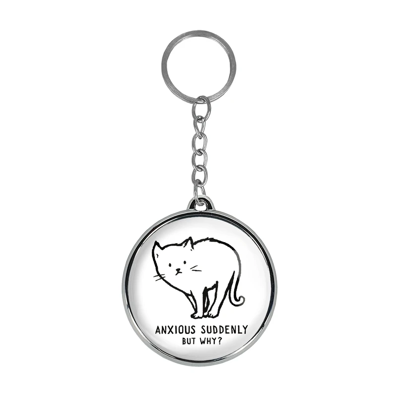 جاکلیدی خندالو طرح گربه مضطرب مدل دوطرفه کد 2931729318