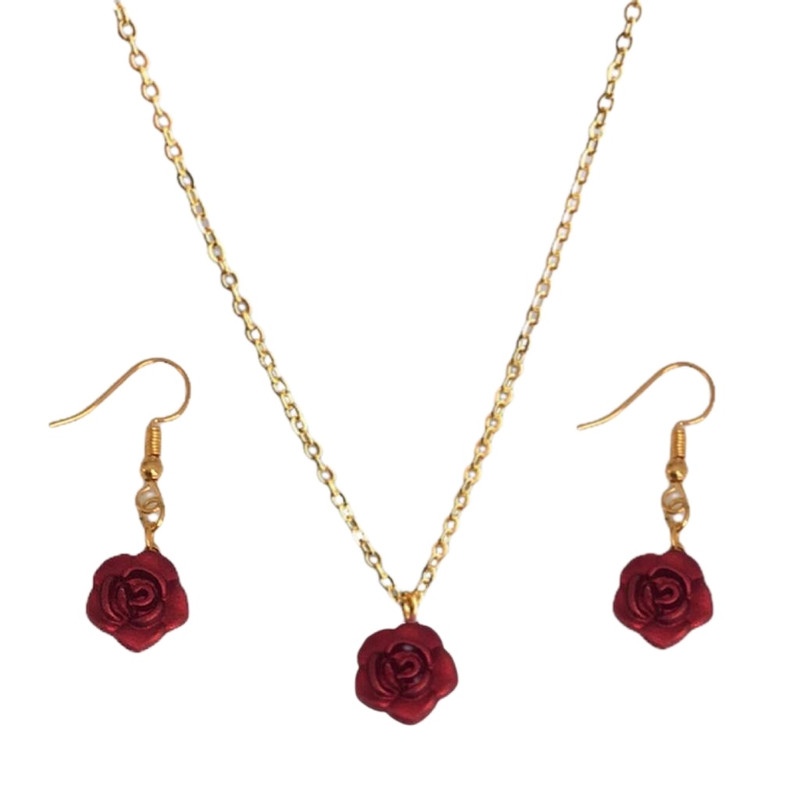 نیم ست دخترانه طرح گل رز مدل 008 رنگ زرشکی نیم ست دخترانه طرح گل رز مدل 008 رنگ زرشکی