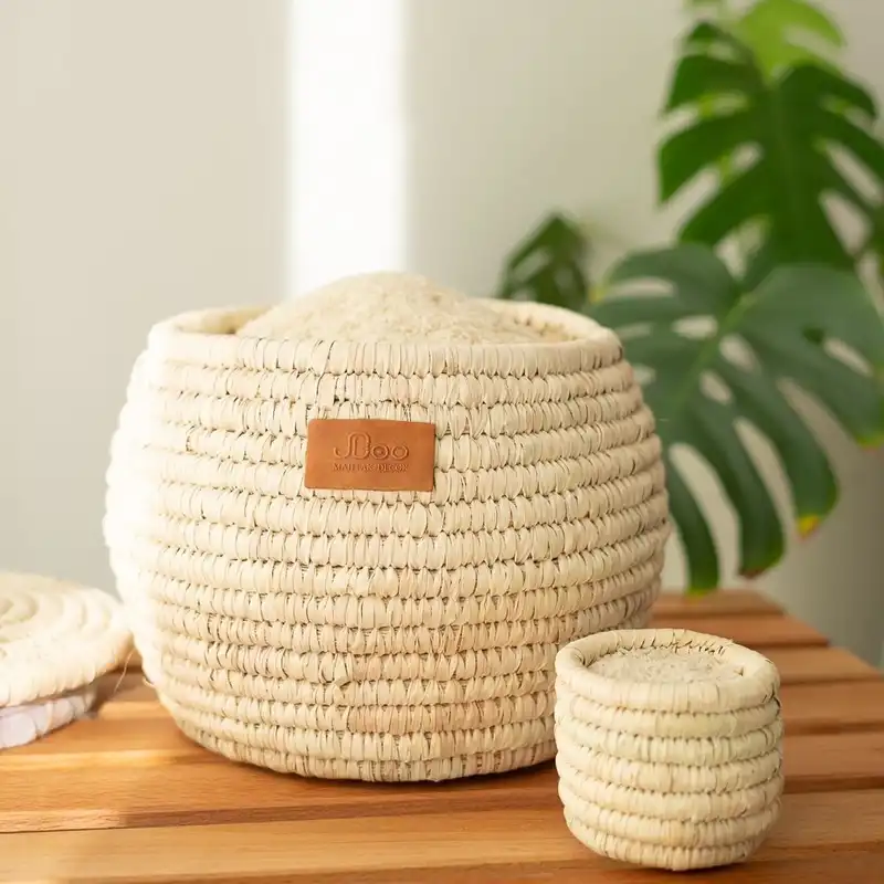 ظرف برنج حصیری مهتاک دکور کد 3