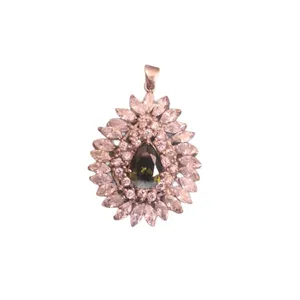 آویز گردنبند نقره زنانه مدل زبرجد