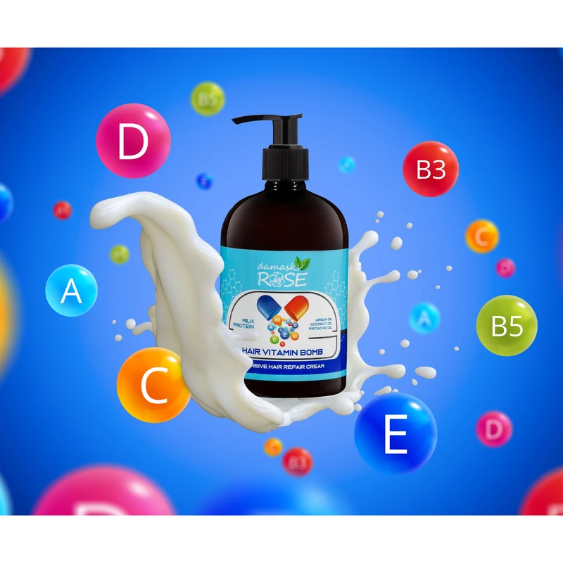 عکس شماره 2 : کرم مو داماسک رُز مدل ویتامینه و پروتئینه حجم 400 میلی لیتر