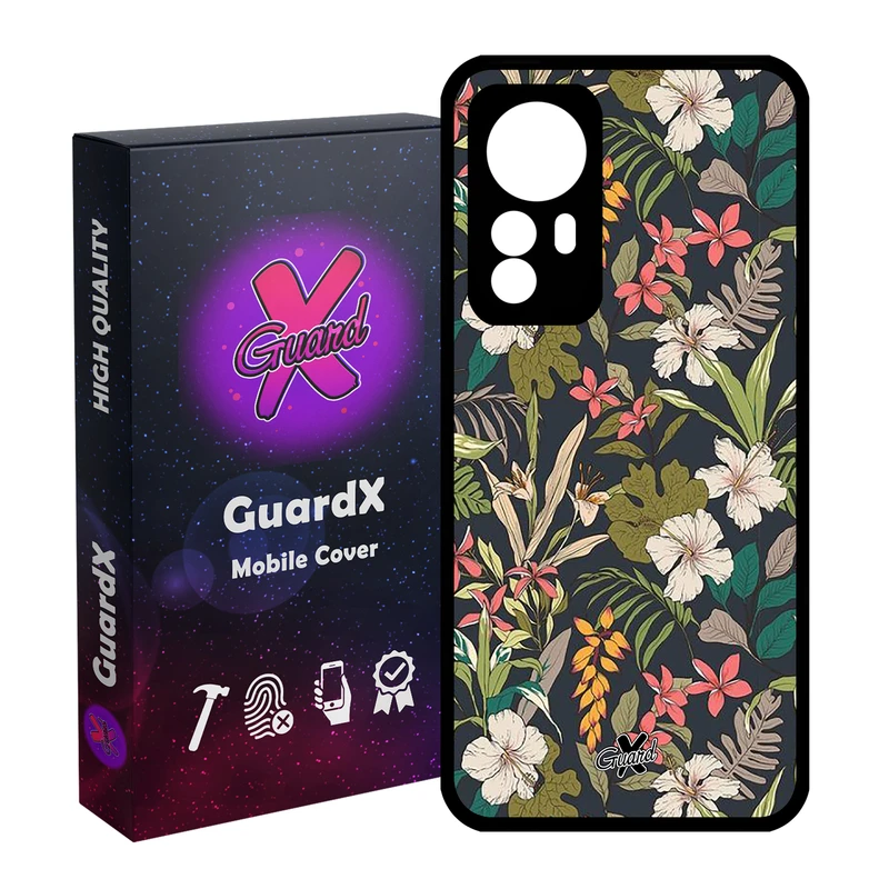 کاور گارد ایکس طرح گل مدل Glass10222 مناسب برای گوشی موبایل شیائومی Redmi Note 12S