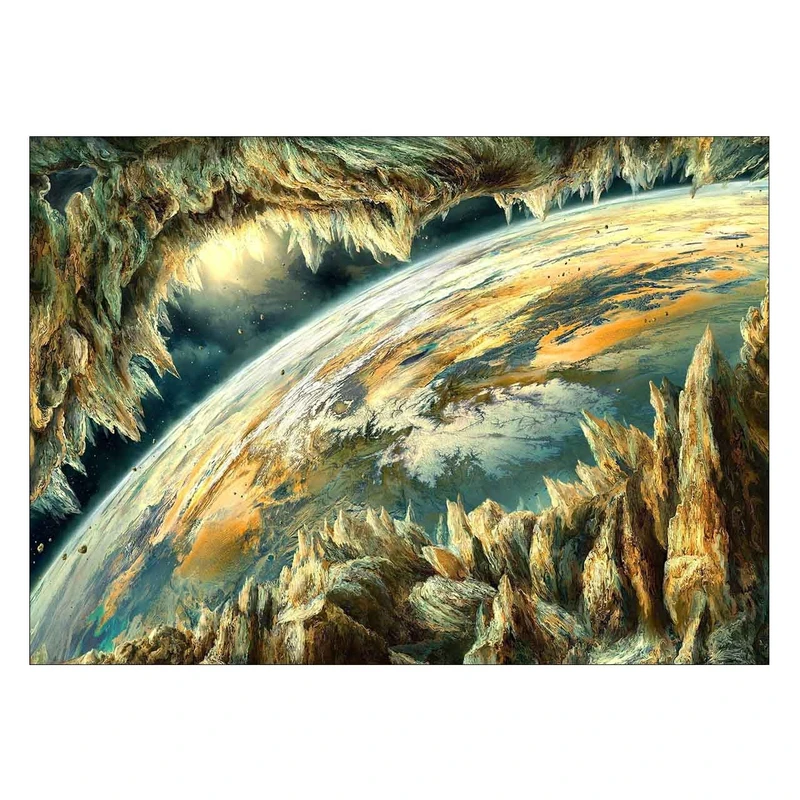 تابلوی ونسونی طرح Surrounded Earth سایز 30x40