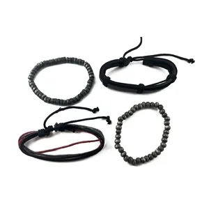 دستبند مردانه مدل 14g مجموعه 4 عددی سایز Free Size