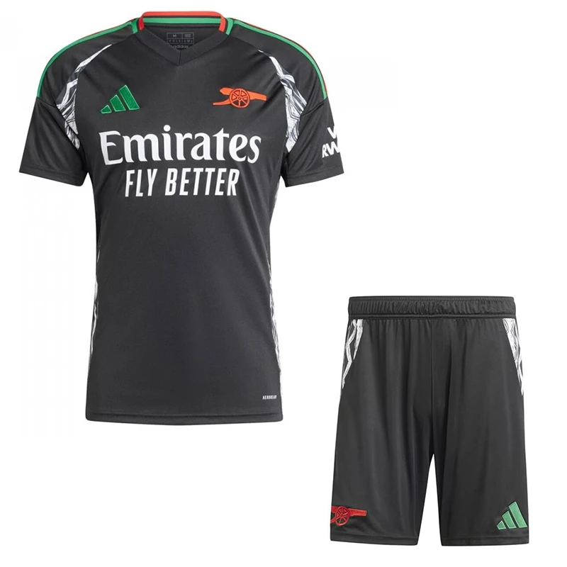 ست تی شرت و شلوارک ورزشی پسرانه مدل آرسنال Away 2025