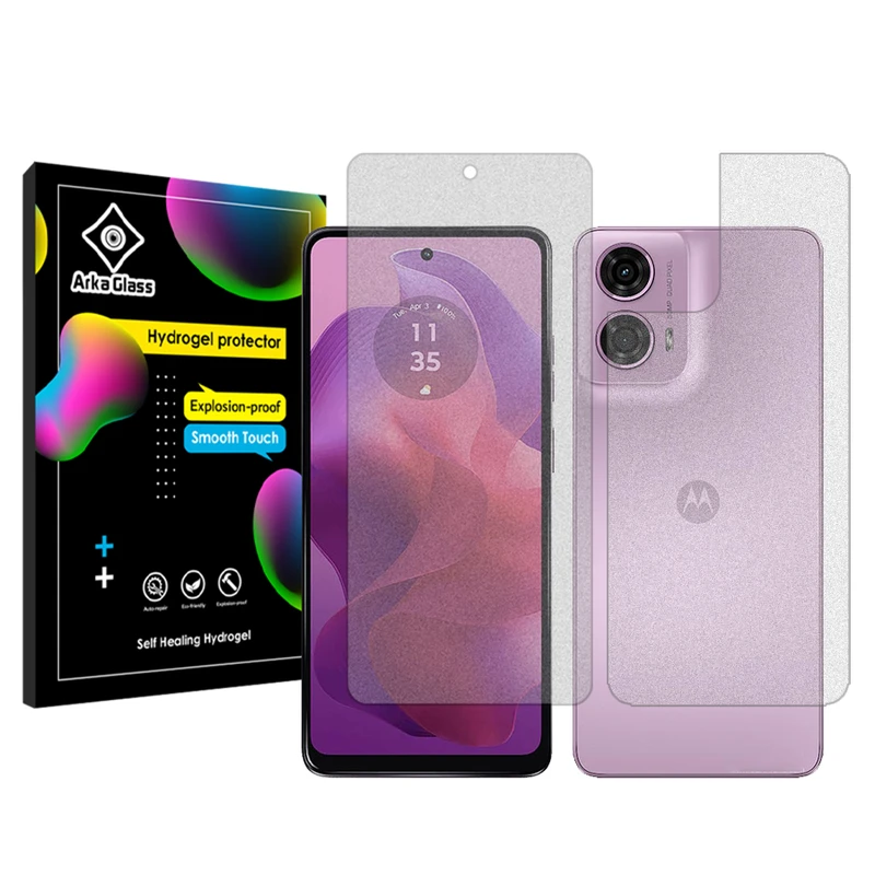 محافظ صفحه نمایش مات آرکا گلس مدل Tough مناسب برای گوشی موبایل موتورولا Moto G24 به همراه محافظ پشت گوشی