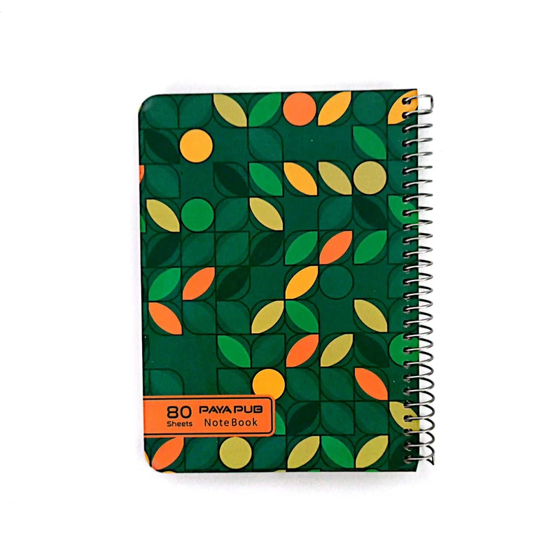 دفترچه یادداشت 80 برگ پایاپاب طرح برگ و دایره