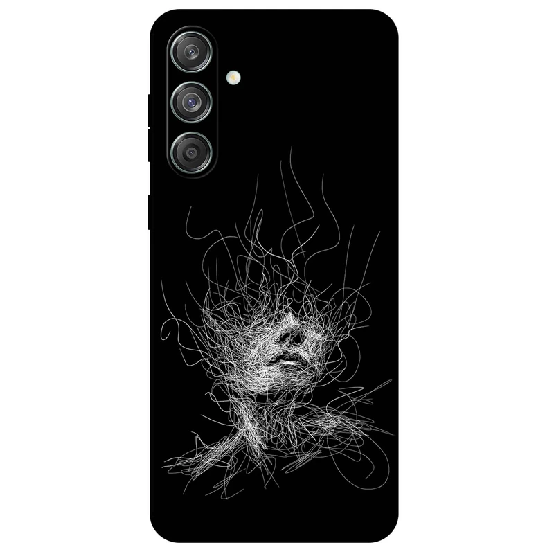 کاور مگافون طرح اسکچ صورت مدل 7423 مناسب برای گوشی موبایل سامسونگ Galaxy M55 5G