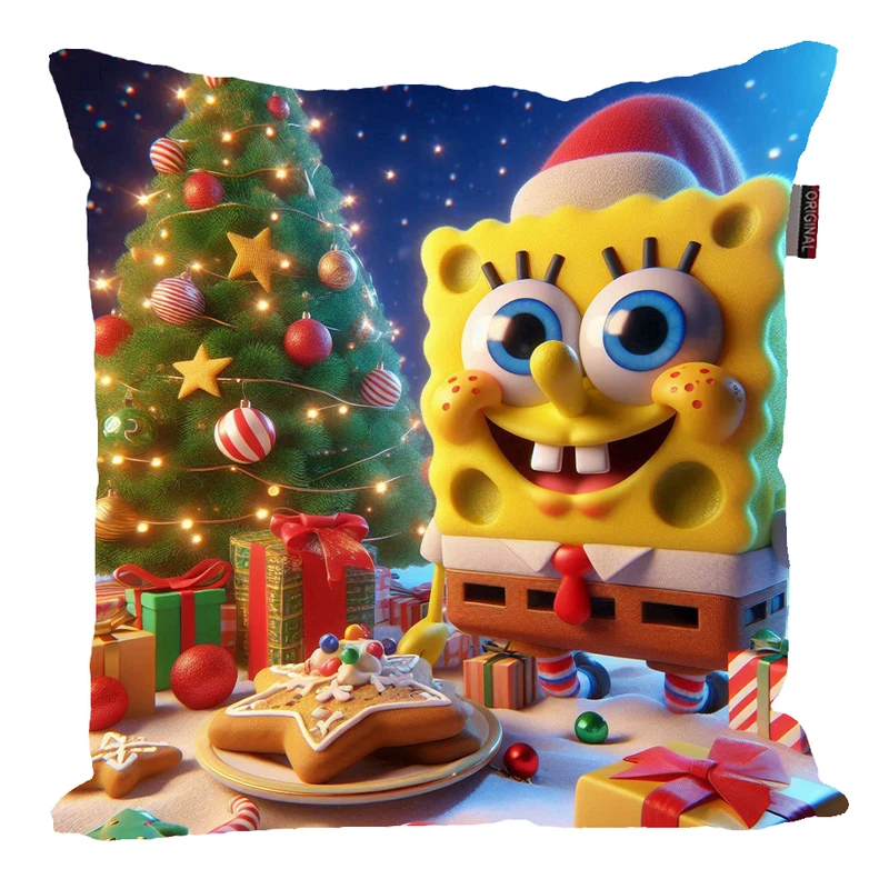 کوسن پاد آفرین مدل باب اسفنجی طرح بابانوئل و کریسمس کد 125