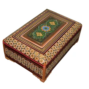 جعبه جواهرات خاتم کاری مدل اطلسی کد T.S-1624