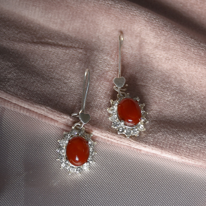 نیم ست نقره زنانه نقره جات لطفی مدل عقیق کد SNSH03