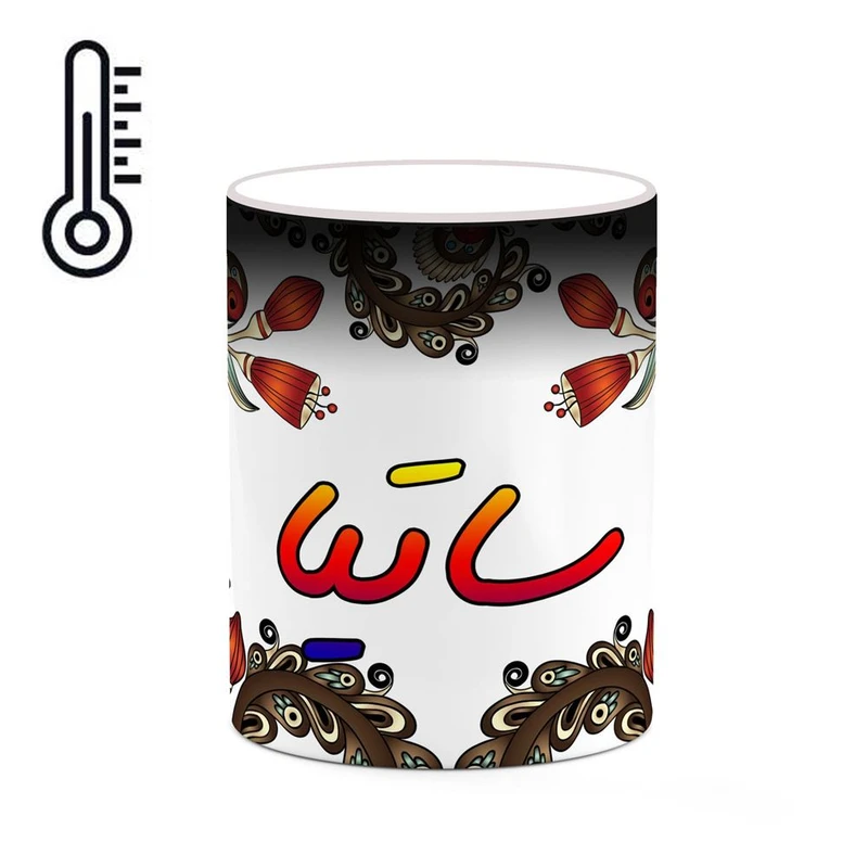 ماگ حرارتی کاکتی مدل اسم ساتیا طرح سنتی گل و بته کد mgh45472