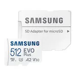 کارت حافظه microSDXC سامسونگ مدل Evo Plus A2 V30 کلاس 10 استاندارد UHS-I U3 سرعت 130MBps ظرفیت 512 گیگابایت به همراه آداپتور SD