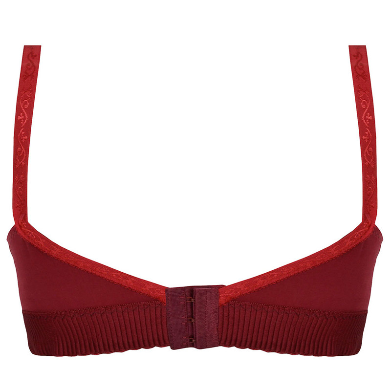 سوتین زنانه پرجامدا مدل کش پهن کد 340020718  رنگ زرشکی