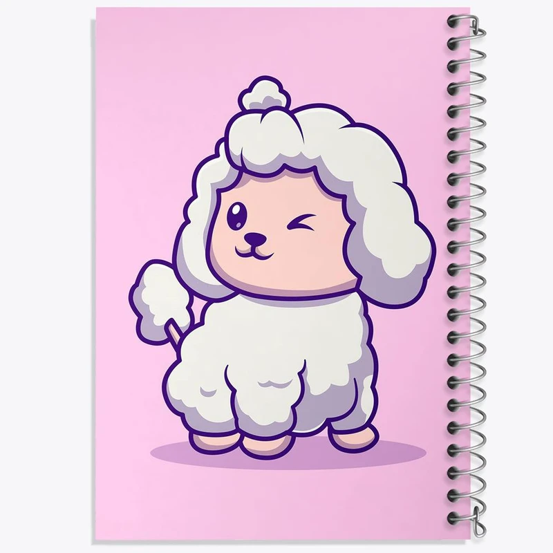 دفتر مشق 100 برگ خندالو طرح حیوانات بامزه گوسفند کد 29675