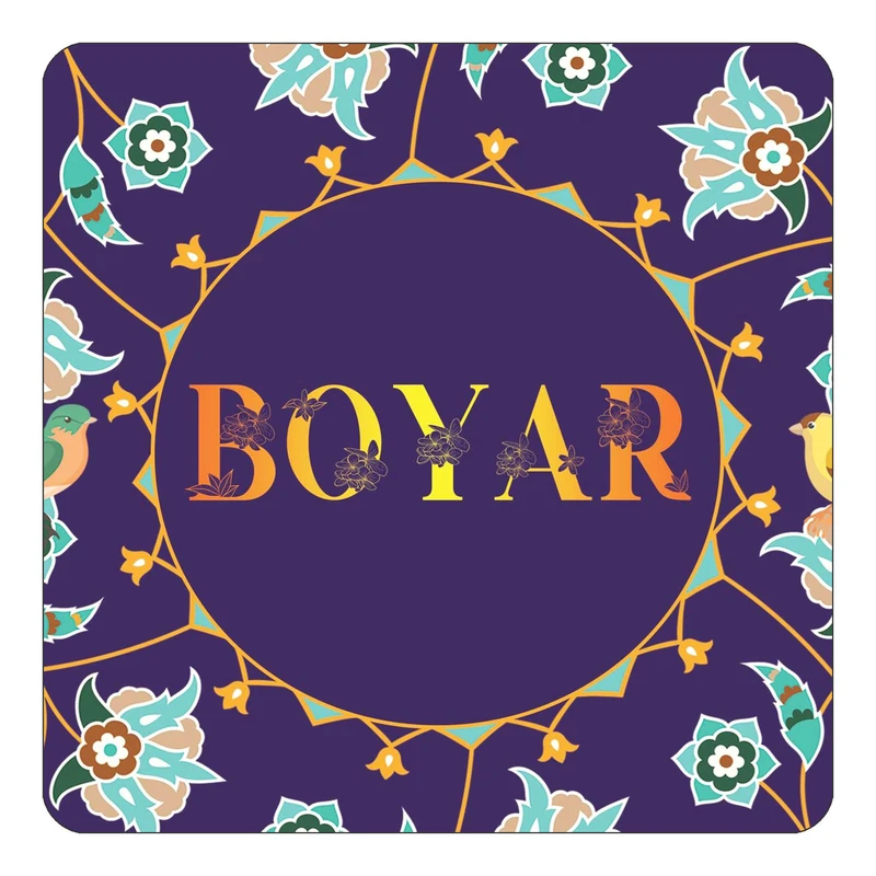 مگنت کاکتی طرح اسم بویار boyar مدل گل و بلبل کد mg12519