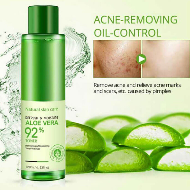 تونر پاک کننده صورت بایو آکوا مدل ALOE VERA حجم 120 میلی لیتر