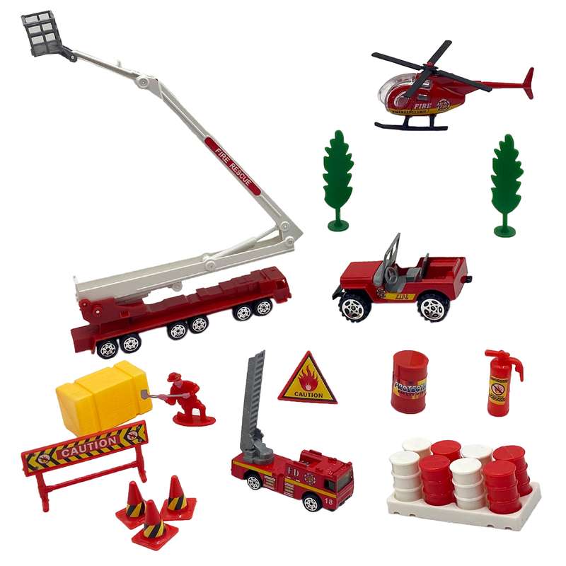 ست اسباب بازی لوازم آتش نشانی مدل متال