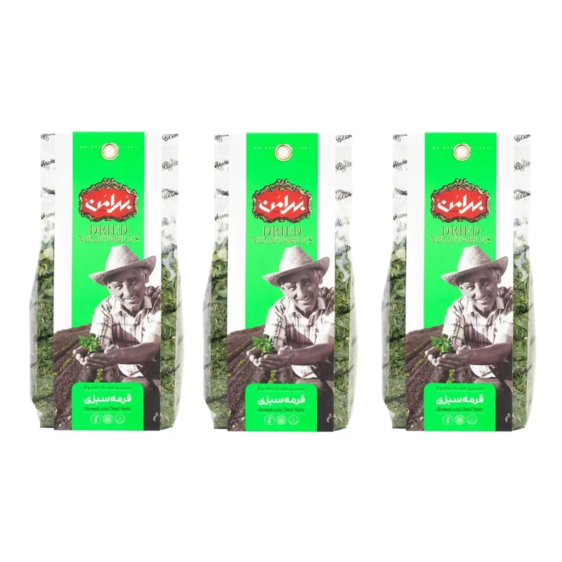 سبزی خشک مخلوط قرمه سبزی بهرامن - 80 گرم مجموعه 3 عددی