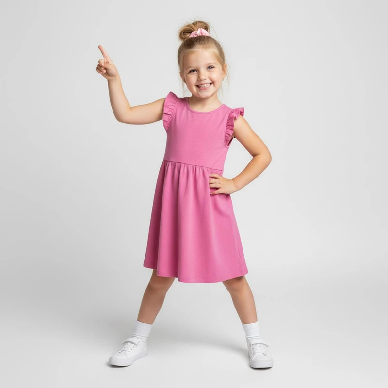 پیراهن بدون آستین یقه گرد دخترانه لوپیلو مدل 2034616