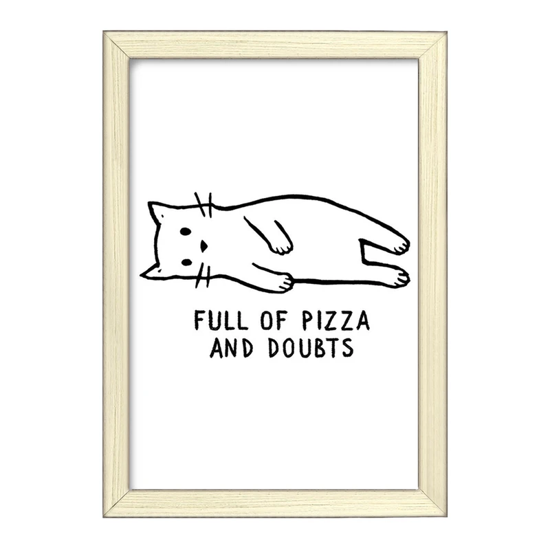 تابلو خندالو طرح گربه و پیتزا کد 29326