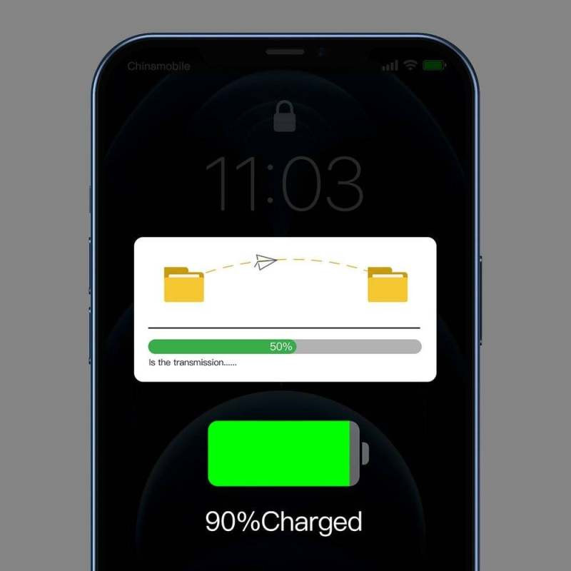 کابل تبدیل USB به لایتنینگ باسئوس مدل Tungsten fast charging data طول 1 متر