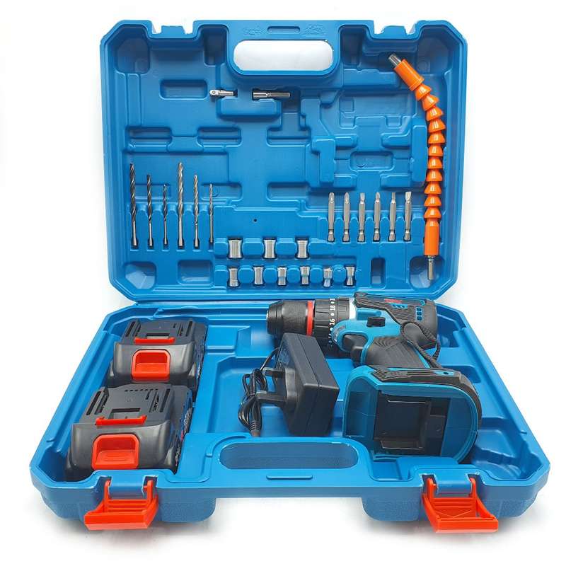 دریل پیچ گوشتی شارژی چکشی باس مدل براش لس کد 36V مجموعه 28 عددی