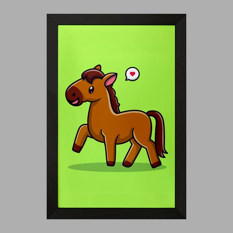 تابلو خندالو مدل حیوانات بامزه اسب کد 29664