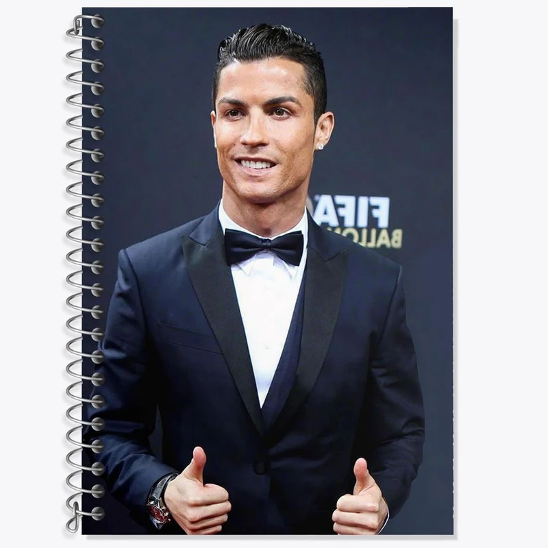 دفتر زبان 50 برگ خندالو مدل دو خط طرح کریستیانو رونالدو کد 13945