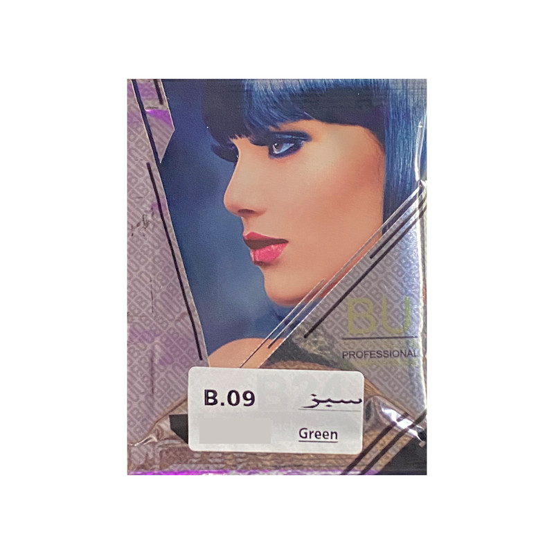 شامپو رنگ مو بی یو شماره B.09 حجم 30 میلی لیتر رنگ سبز