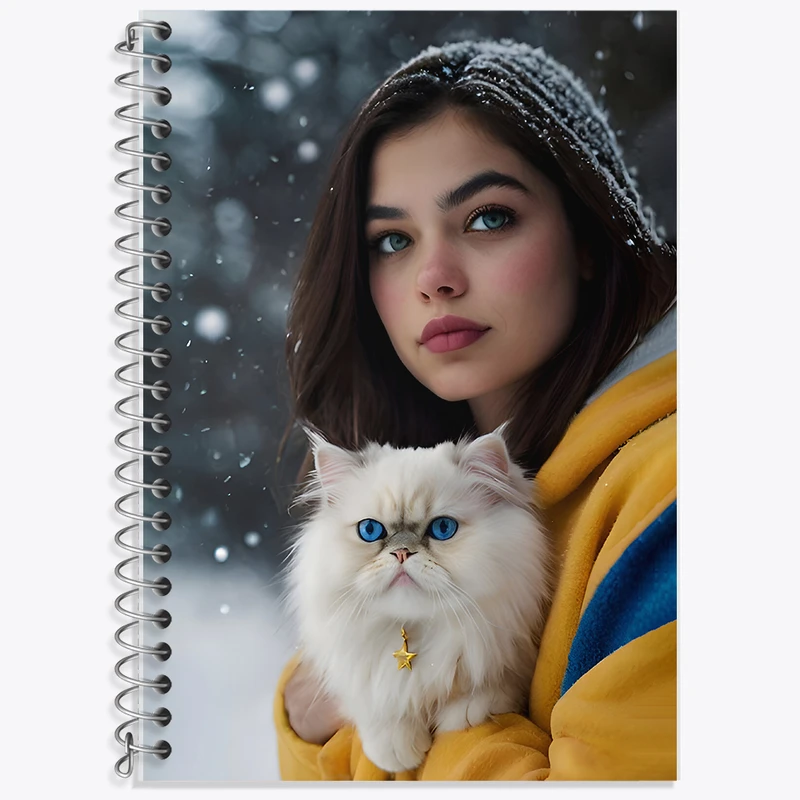 دفتر نت موسیقی 50 برگ خندالو طرح دختر و گربه کد F6648