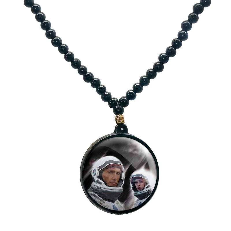 گردنبند پرمانه طرح Interstellar کد pmd.24255 مدل دو طرفه