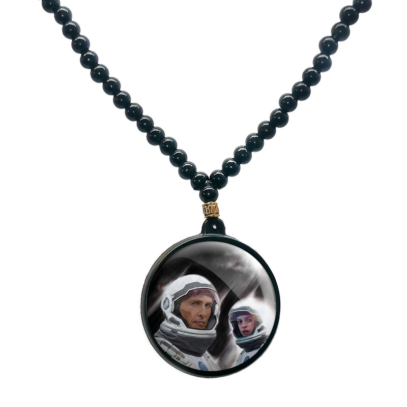 گردنبند پرمانه طرح Interstellar کد pmd.24255 مدل دو طرفه