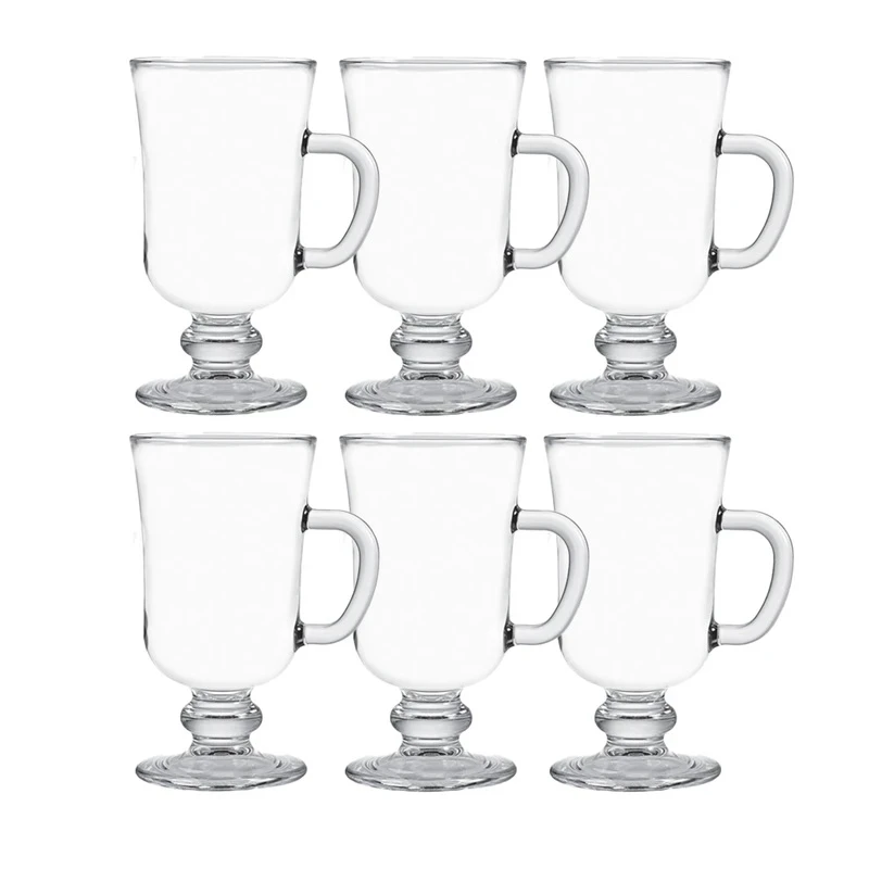 لیوان لیمون مدل پایه دار شیشه ای مجموعه 6 عددی کد RM146