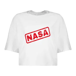 کراپ‌تاپ آستین کوتاه زنانه مدل nasa کد L147 S