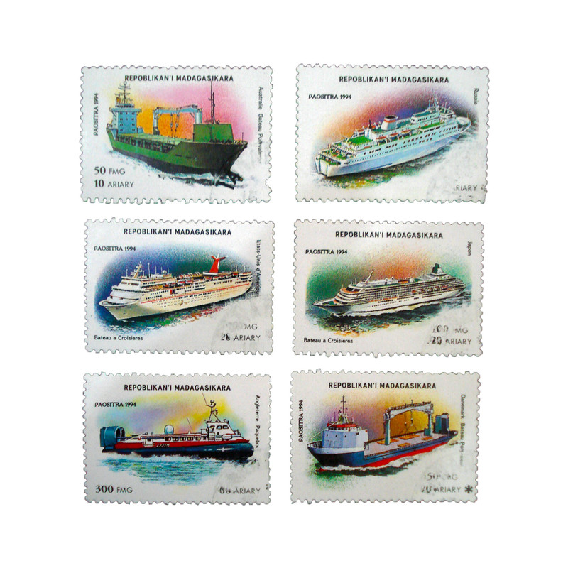 تمبر یادگاری مدل کشتی کد a-856 مجموعه 6 عددی