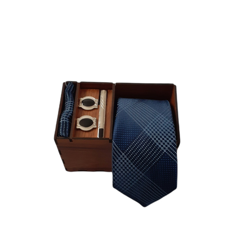 ست کراوات و دستمال جیب و دکمه سردست مردانه مدل 905