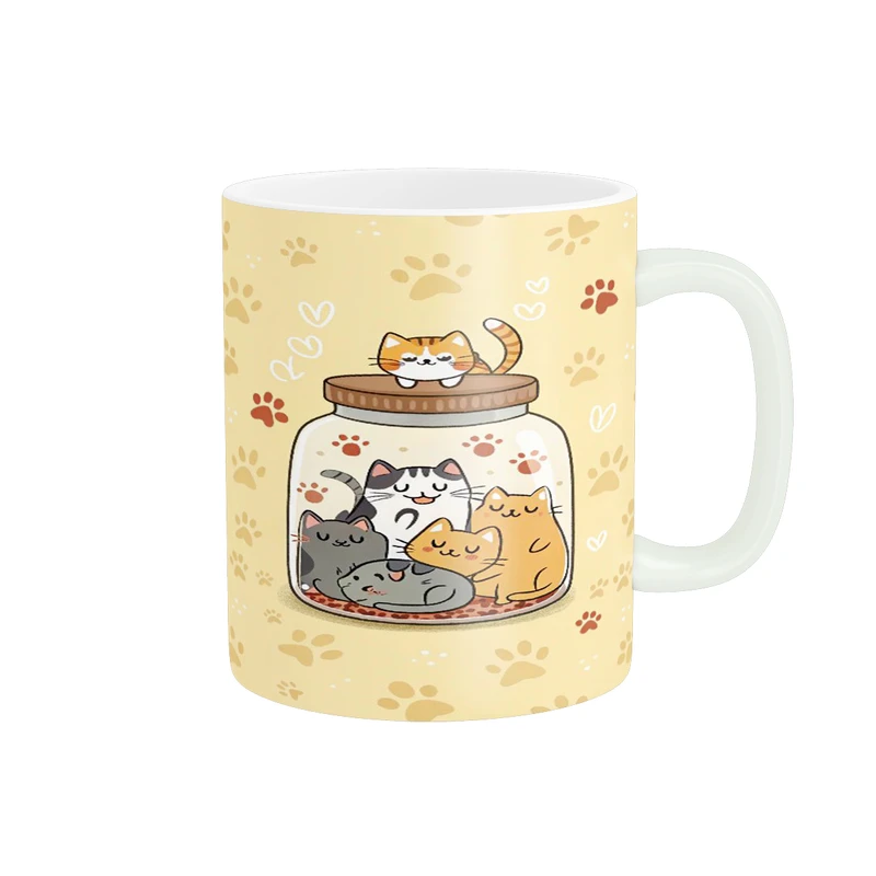 ماگ پادآفرین مدل گربه های بامزه و کیوت کد p9642