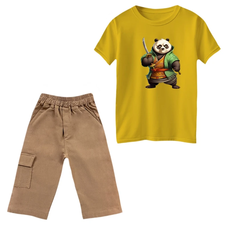 ست تی‌شرت و شلوارک پسرانه مدل پاندا کنگفوگار کد 1