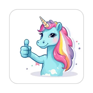 زیر لیوانی کاکتی طرح اسب تک شاخ و یونیکورن مدل mp29985