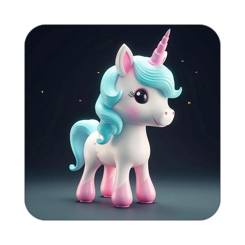 زیر لیوانی کاکتی طرح اسب تک شاخ و یونیکورن مدل mp29085