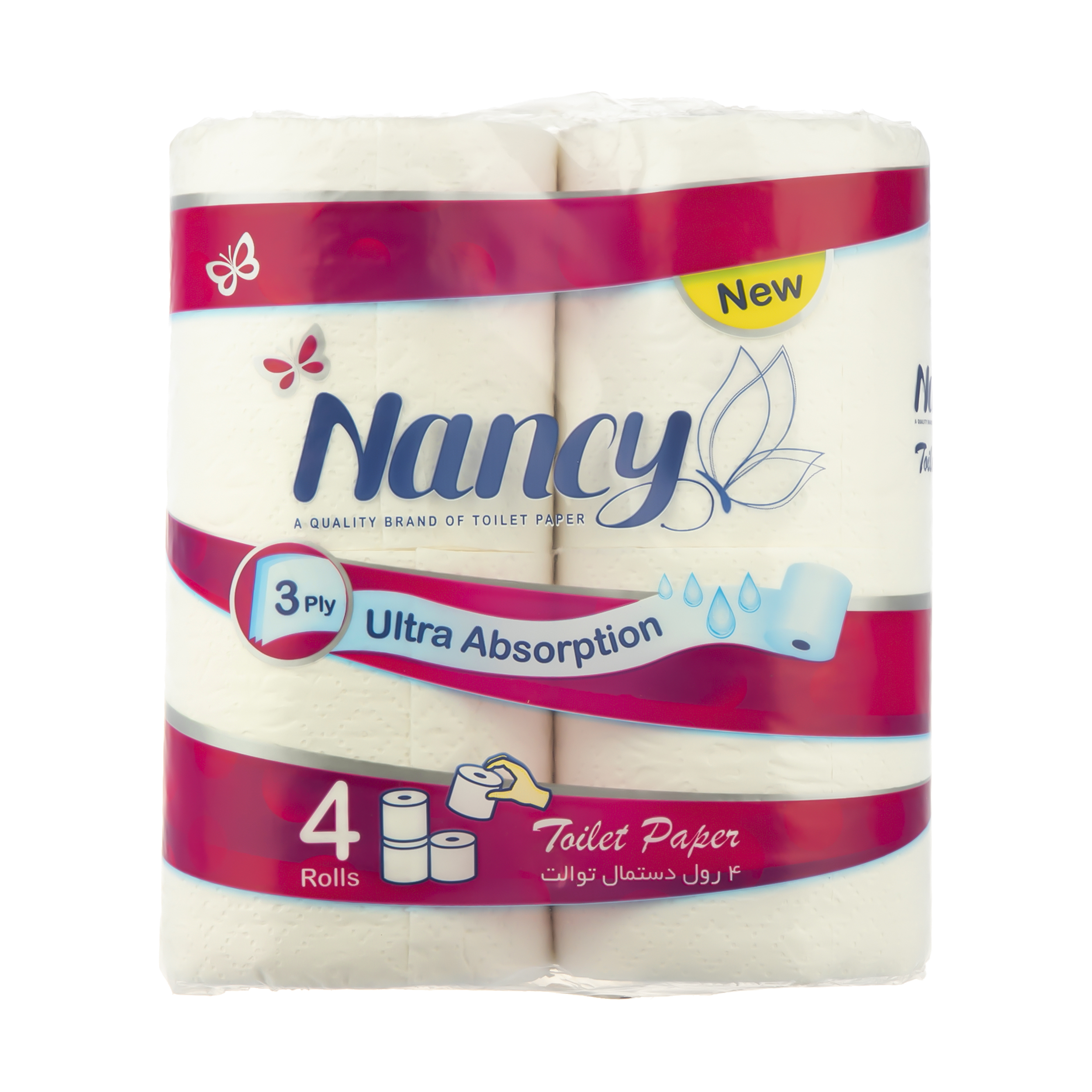 دستمال توالت نانسی بسته 4 عددی