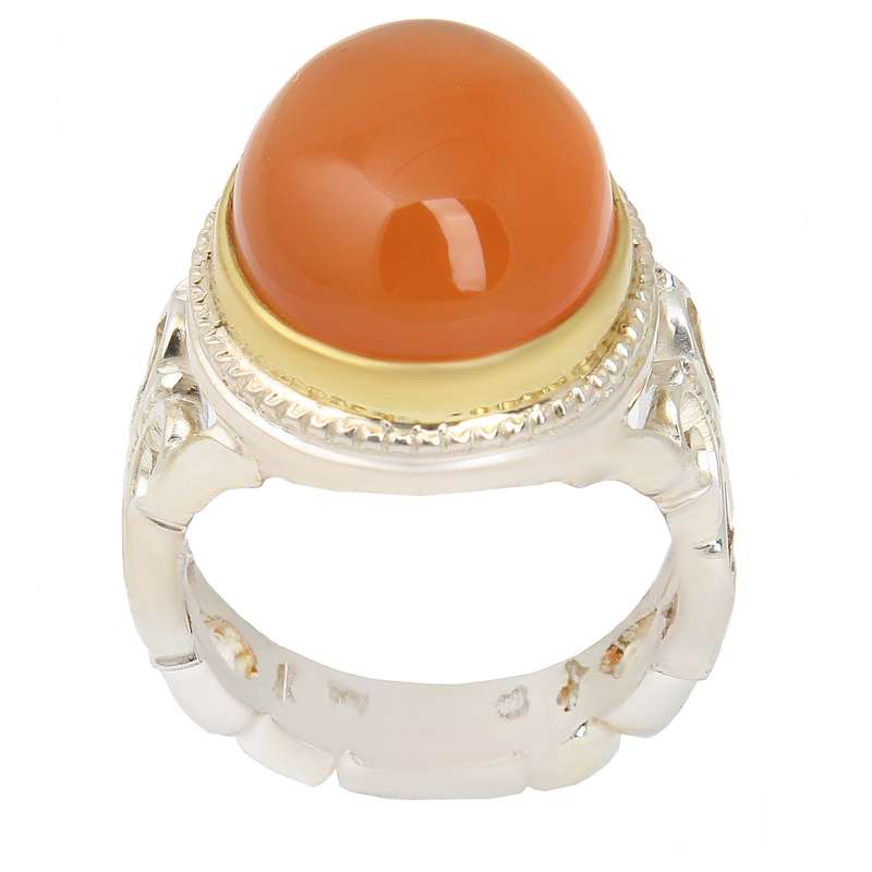 انگشتر نقره مردانه بازرگانی میلادی مدل سنگ عقیق یمانی کهنه کد AM_2325