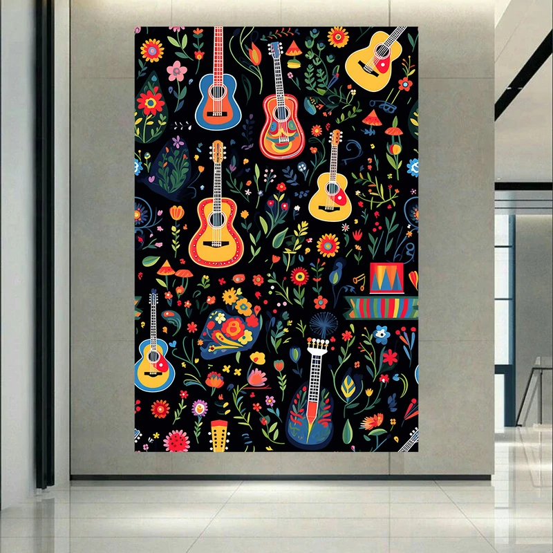 تابلو بوم طرح گیتار و گل کد AR32269