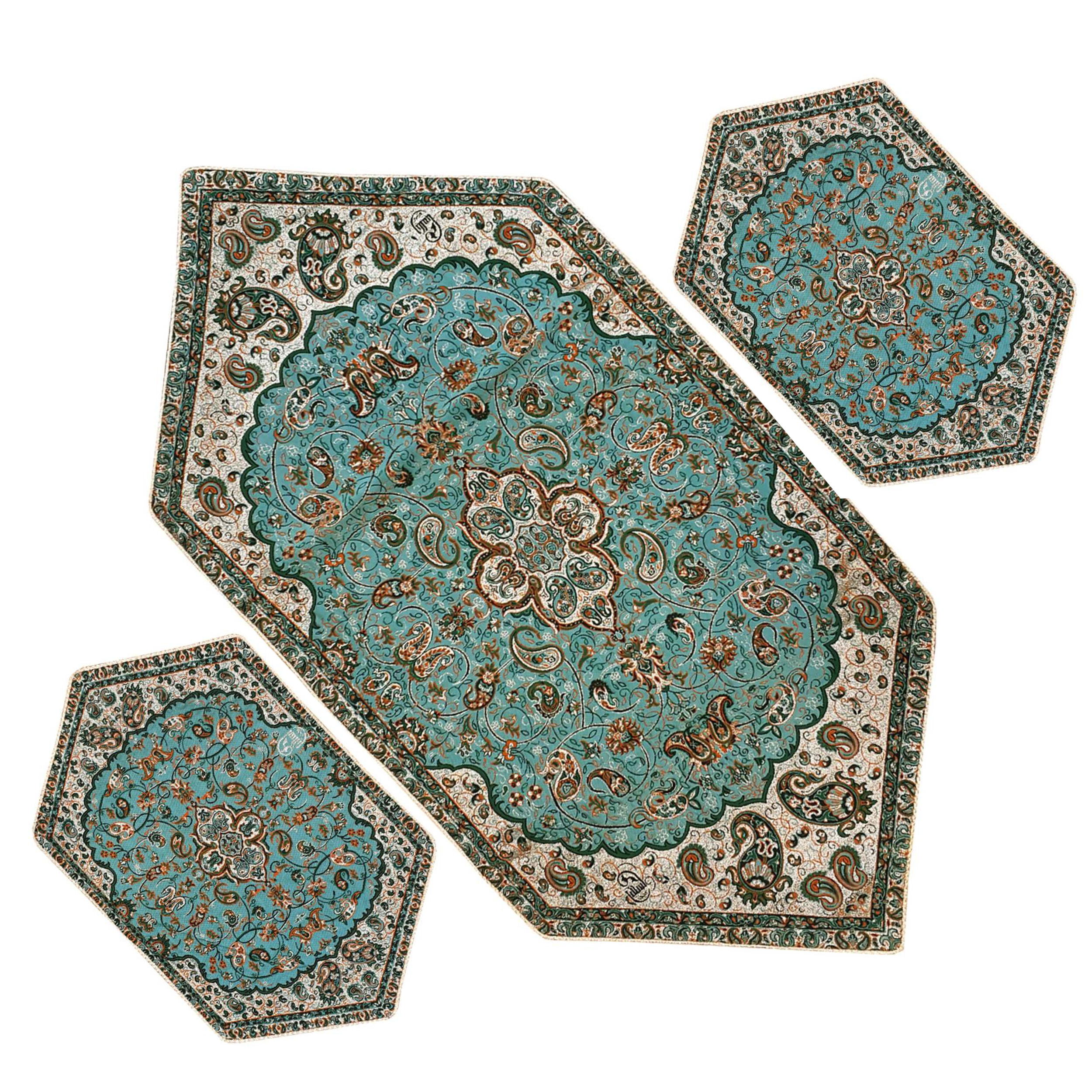 ست 3 تکه رومیزی مدل شاه عباسی کد SB258